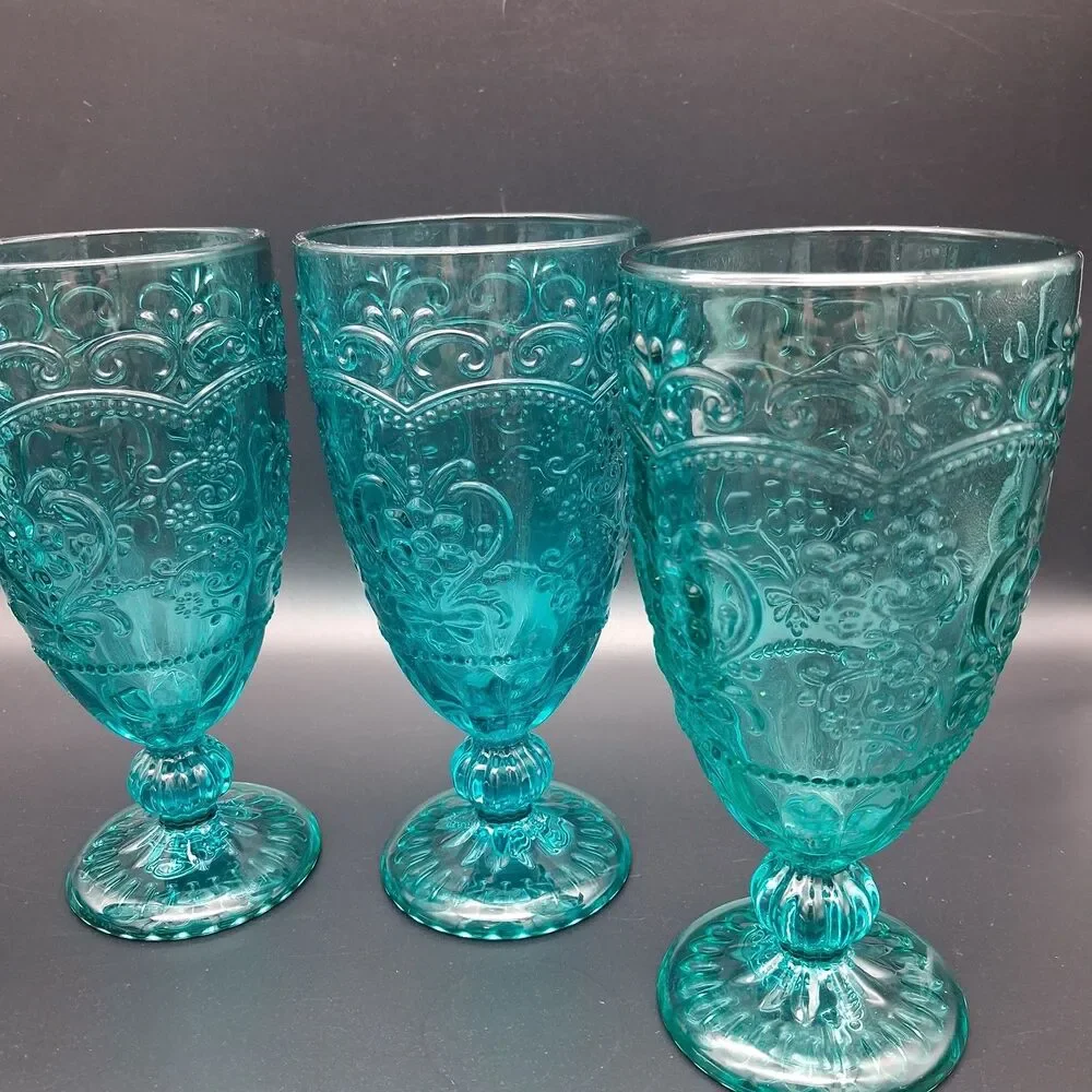 The Pioneer Woman Amelia 14.7 ounce Glass Set of 4 Teal Green